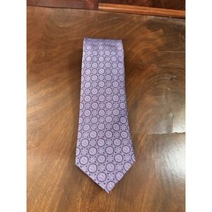 Zianetti Italian Silk Collection Men's Tie‎ Purple Geometric Medallion 100% Silk